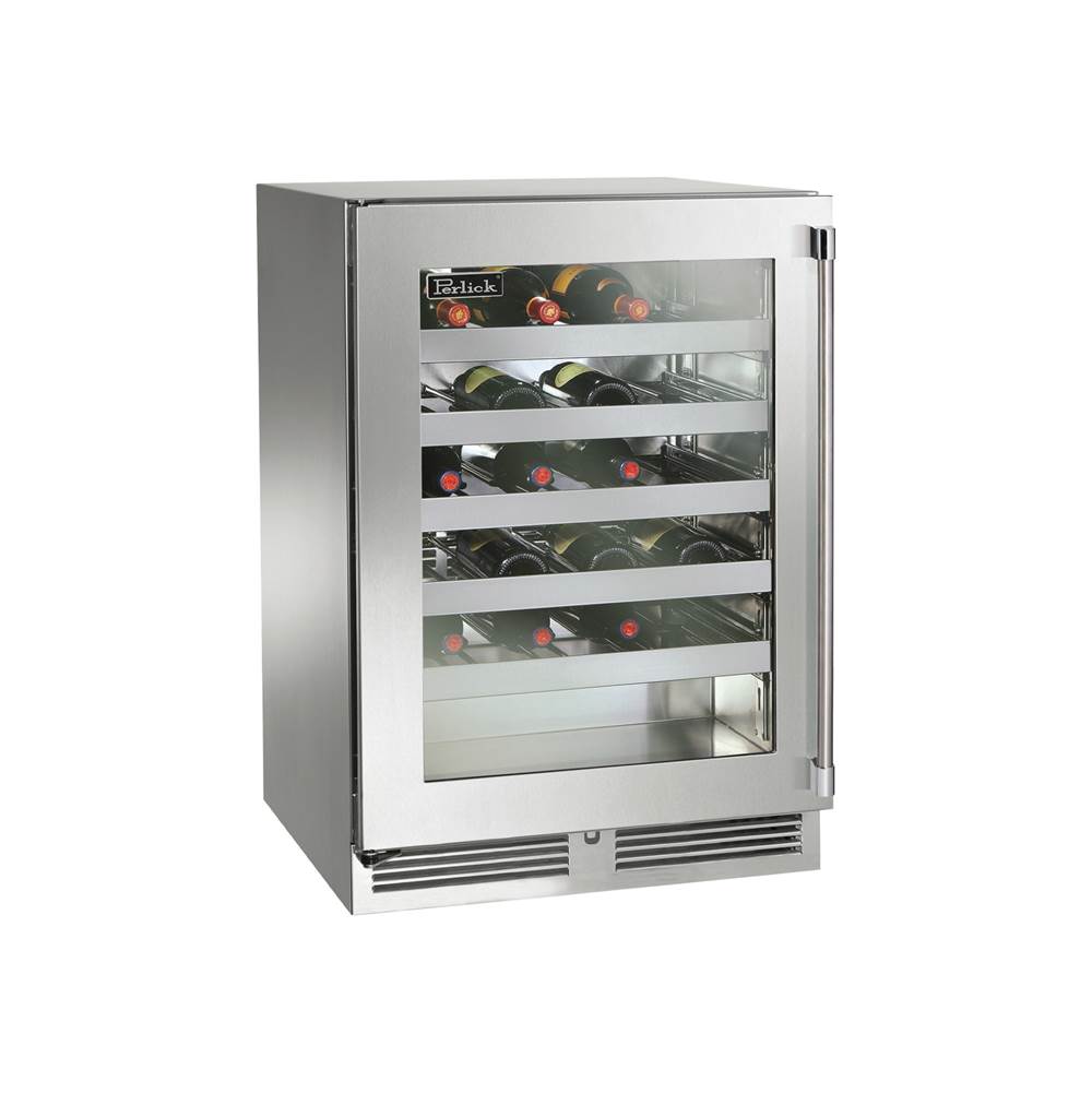 Perlick 24'' Signature Series Outdoor Wine Reserve with Stainless Steel Glass Door, Hinge Right